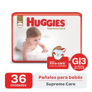 Pañales supreme care talle g (36 unidades)