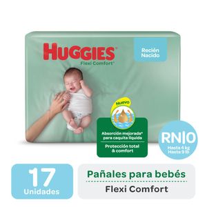 Pañales flexi comfort talle rn (17 unidades)