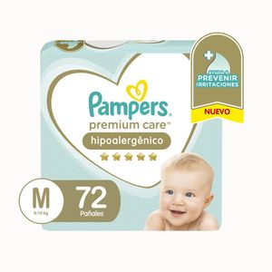 Pañales premium care plus talle m (72 unidades)