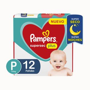 Pañales supersec plus talle p (12 unidades)