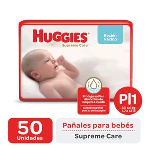 Pañales supreme care talle p (50 unidades)
