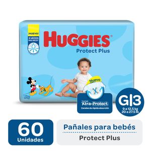 Pañales proteccion plus talle g (60 unidades)