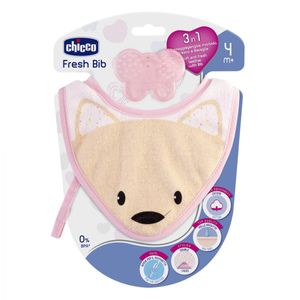 Babero + mordillo fresh 3en1 rosa