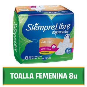 Toallas femeninas especial adapt seca (8u)