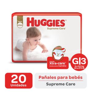 Pañales supreme care talle g (20 unidades)