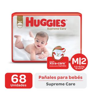Pañales supreme care talle m (68 unidades)