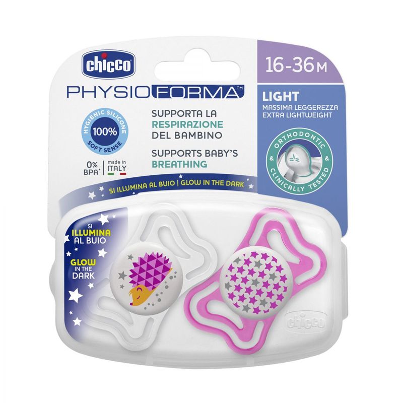 CHICCO-CHUPETE-PHYSIO-LIGHT-LUMINOSO-16-36-MESES-X2UNID