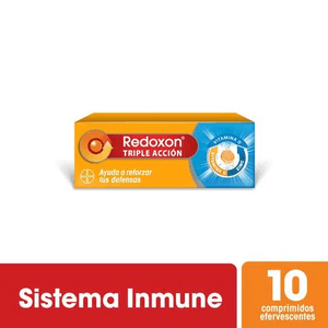 Redoxon Triple Acción Suplemento Dietario a base de Vitamina C, Vitamina D y Zinc x 10 Comprimidos Recubiertos