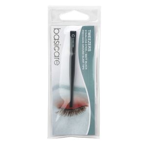 Pinza de depilar punta inclinada negro mate 8.5cm