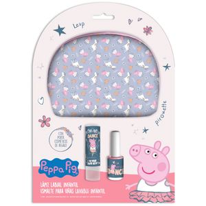 Set peppa pig (portacosmetico + labial+ esmalte)