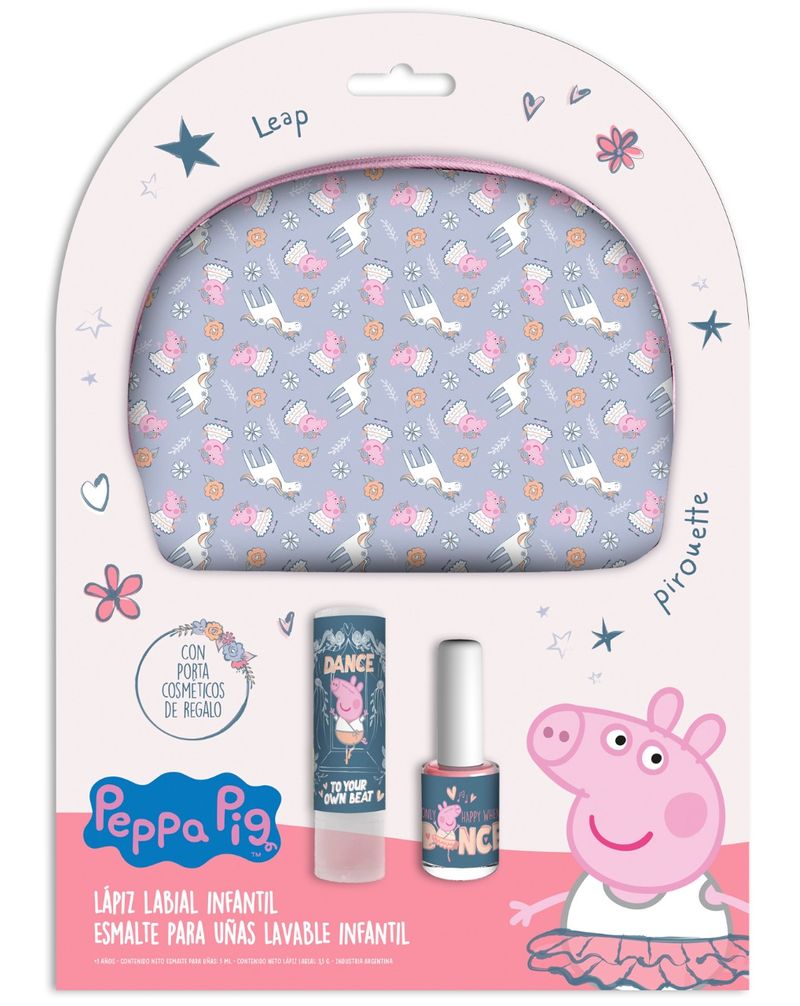 DISNEY-SET-PEPPA-PIG--PORTACOSMETICO---LABIAL--ESMALTE-