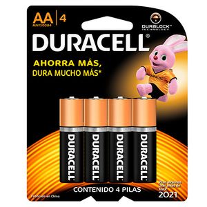 Pilas alcalinas aa de larga duración (Pack de 4)