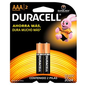 Pilas alcalinas aaa de larga duración (pack de 2)