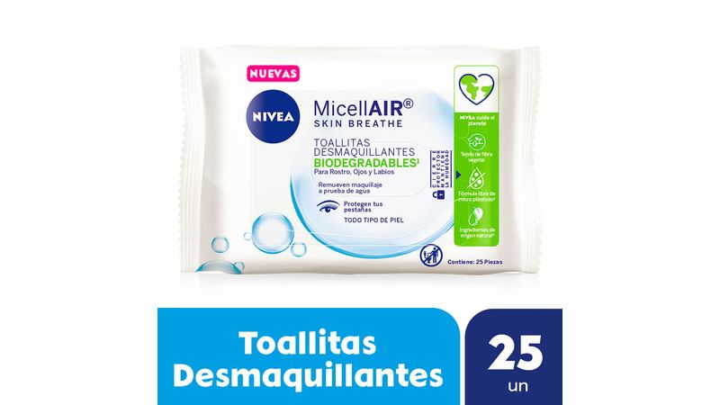 Nivea Micelar 4en1 25 Unidades Toallitas Desmaquillantes en Farmacias  Proteger Salud