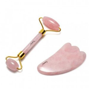 Jade roller set masajeador facial (roller + guasha)