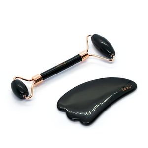 Roller set black obisidian (roller+guasha)