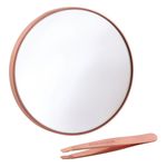 TWEEZERMAN-MINI-PINZA-INCLINADA-DE-ORO-ROSA-Y-ESPEJO-10X