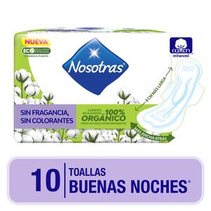 Toalla femenina buenas noches organico (10 unidades)