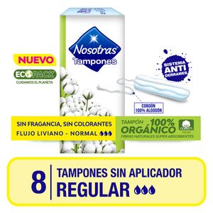 Tampones Organicos Con Aplicador Regular (8 unidades)