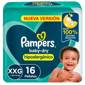 Pañales baby dry hipoalergénico talle xxg (16 Unidades)