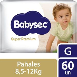 Pañales super premium talle g (60 unidades)