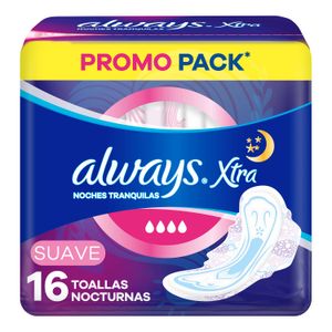 Toallas xtra noches tranquilas suave  (16 Unidades)