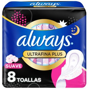 Toallas nocturnas ultrafinas suaves con alas (8 unidades)