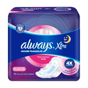 Toalla xtra triple protect noche suave (8 unidades)