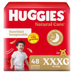 Pañales natural care talle xxxg  ahorropack (48 unidades)