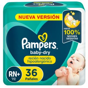 Pañales baby dry recién nacido rn+ (36 unidades)