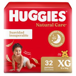 Pañales natural care talle xg jumbo (32 unidades)