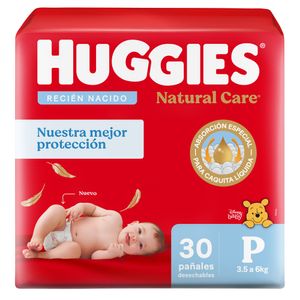 Pañales natural care talle p  mega (30 unidades)