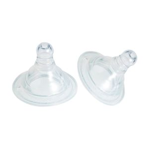 Tetina de silicona para mamadera boca ancha (2 unidades)