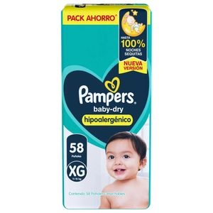 Pañales babydry talle xg (58 unidades)