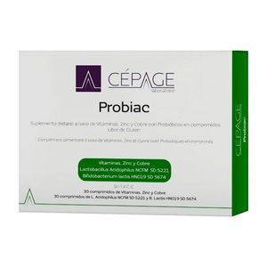 Suplemento dietario Probiac vitaminas zinc y cobre (30 comprimidos)