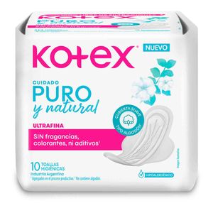 Toalla femenina  ultrafina puro y natural (10 unidades)