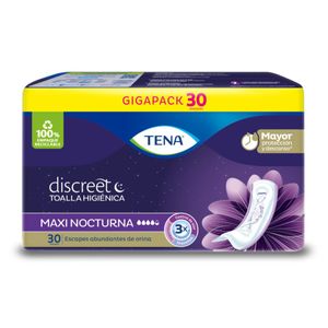 Toalla maxi night discreet (30 unidades)