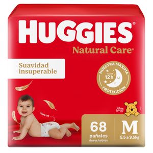 Pañales natural care talle m ahorropack (68 unidades)