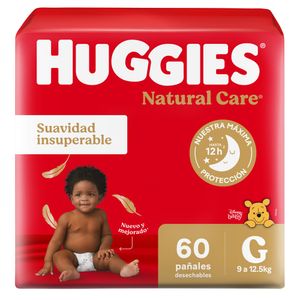 Pañales natural care talle g ahorropack (60 unidades)