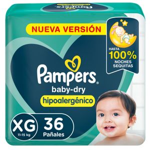 Pañales baby dry talle XG (36 unidades)