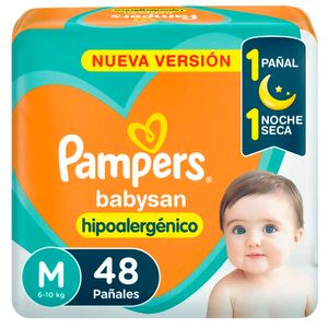Pañales babysan hipoalergénico talle m (48 unidades)