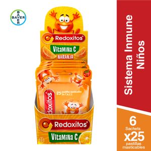 Redoxitos Suplemento Dietario con Vitamina C x 6 Sachets Sabor Naranja