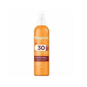 Emulsión Spray con Acelerador de Bronceado Bagóvit Solar FPS 30 por 200 gr
